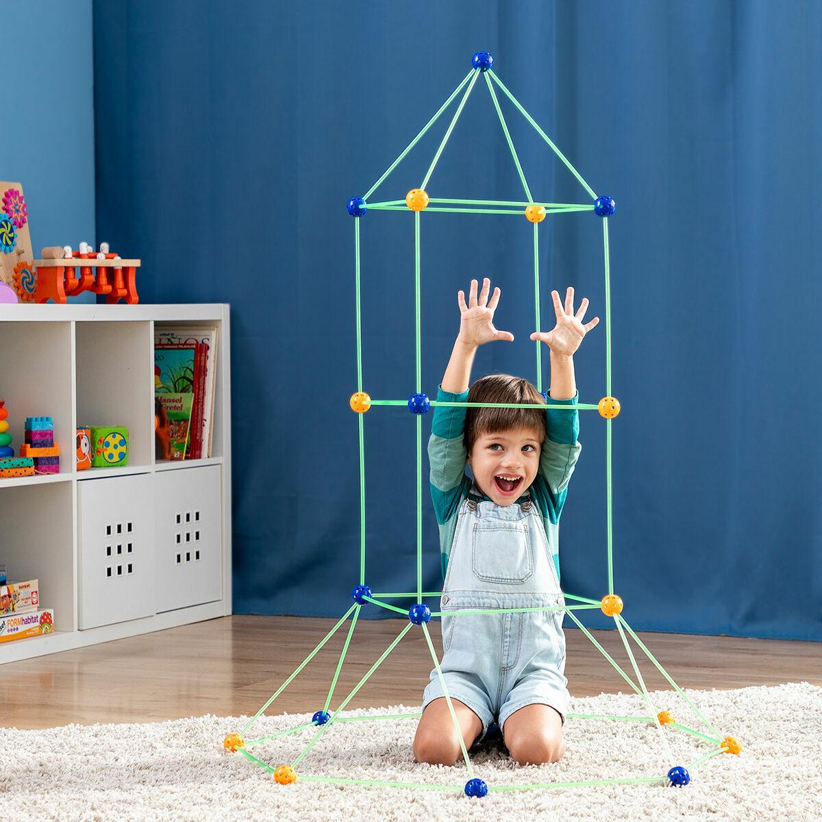 Kit de Construcción de Fuertes para Niños Builkitt 155 Piezas - DIVAE