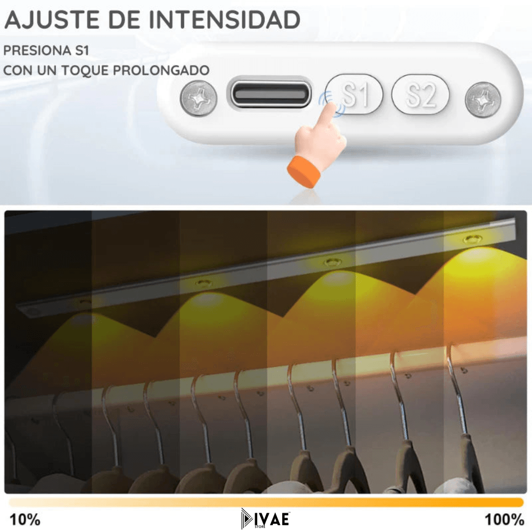 2 LED Recargable con Sensor de Movimiento y Efecto Montaña - 60cm