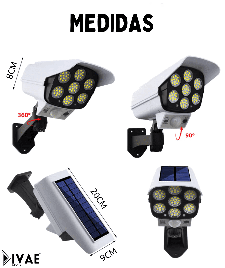 FOCO LED SOLAR CON SENSOR DE MOVIMIENTO Y MANDO