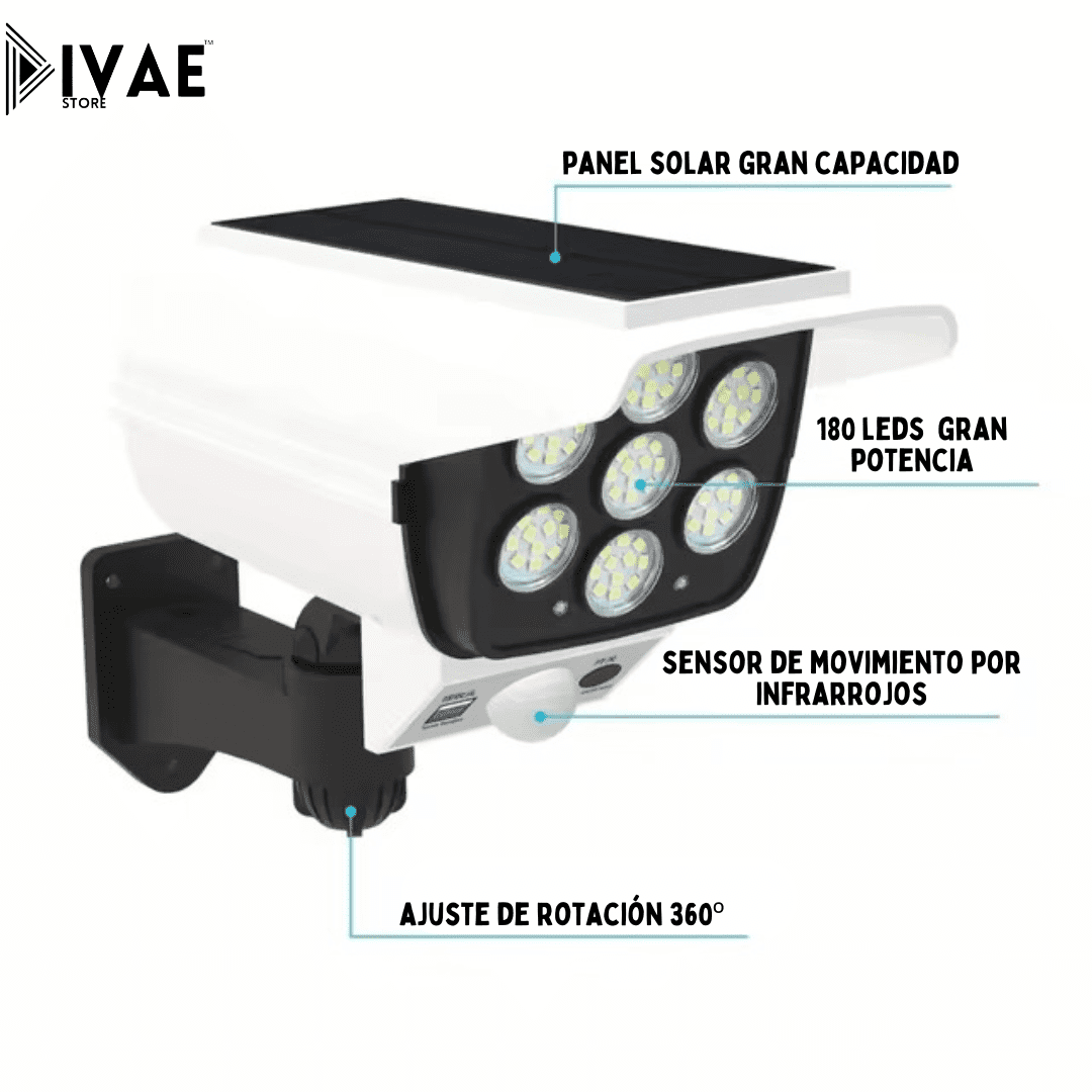 FOCO LED SOLAR CON SENSOR DE MOVIMIENTO Y MANDO